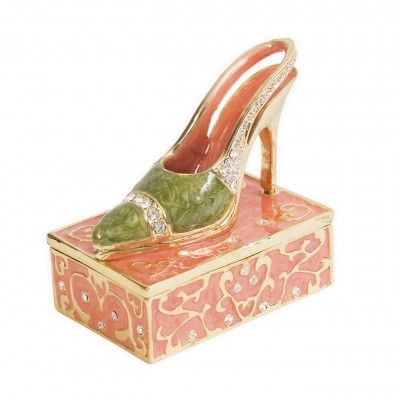 High Heel Shoe in Peach and Green High Heel Shoe in Peach and Green
