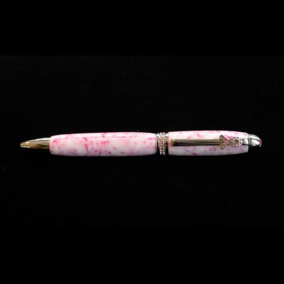Pink and White Swirl Ballpoint Pen 